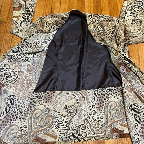 WILLOW RIDGE Women Size 24 Open Front Animal Print Elegant Lightweight Jacket - Picture 5 of 12